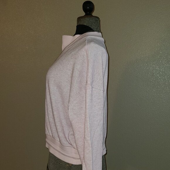 Flirtitude Women's Sweatshirt Relaxed Crop Mock Super Soft Pink Lg Jewelry Free - Picture 7 of 12